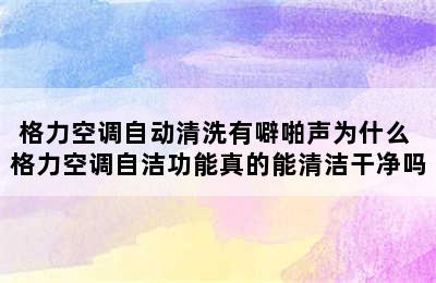 格力空调自动清洗有噼啪声为什么 格力空调自洁功能真的能清洁干净吗